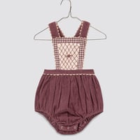 【 little cotton clothes 】Velvet Dhalia romper in Sugarplum