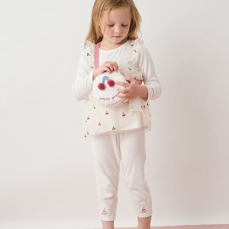 【 gelato pique 】PKCT264440 KIDSﾁｪﾘｰ柄ﾁｭｰﾙﾌﾟﾙｵｰﾊﾞｰ IVR（size 90, 100）