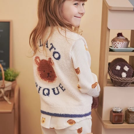 【 gelato pique 】PKCT264476 KIDSｱﾆﾏﾙﾌﾞﾚｯﾄﾞ柄ﾛﾝｸﾞTｼｬﾂ CRM (size 90-110)