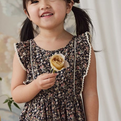 【 Jamie kay 】JKFO264139 ｺｯﾄﾝ花柄ﾜﾝﾋﾟｰｽLuca Floral BRW（size 80,90,100,110,120）