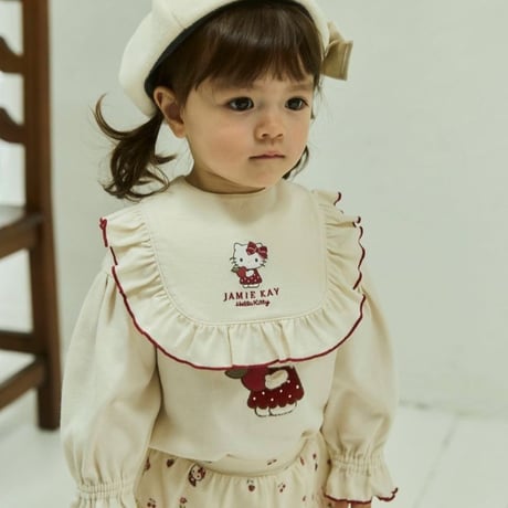 【 Jamie kay × HELLO KITTY 】JBGG264916 OCキティ刺繍フリルスタイ IVR
