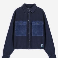 【BOBO CHOSES ADULT 】 Big corduroy pockets light denim shirt　M ,L