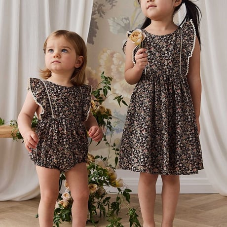 【 Jamie kay 】JKFO264139 ｺｯﾄﾝ花柄ﾜﾝﾋﾟｰｽLuca Floral BRW（size 80,90,100,110,120）