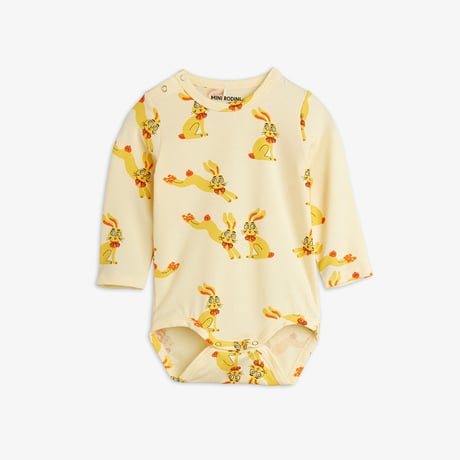 【 MINI RODINI 】Rabbits aop ls body - Yellow
