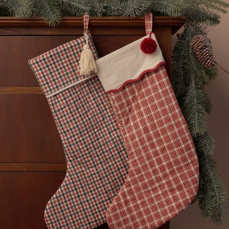 【 Rylee + Cru 】NOEL STOCKING RUBY PLAID