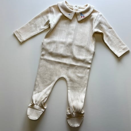 【Bebe Organic】Bebe Duckling Colalr Overall - Natural (3m,6m)