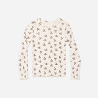 【 Rylee + Cru 】RIBBED LONG SLEEVE TOP RUBY BLOOM
