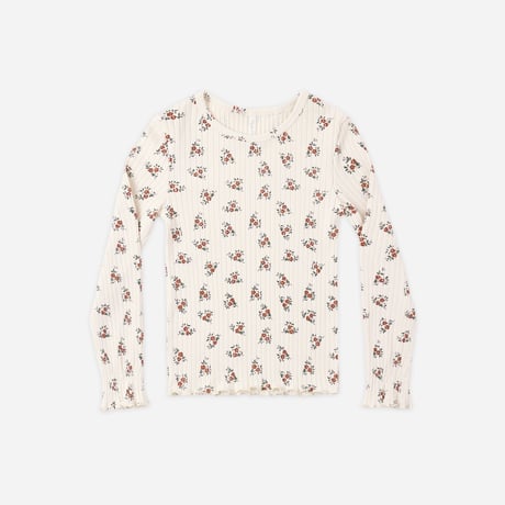 【 Rylee + Cru 】RIBBED LONG SLEEVE TOP RUBY BLOOM