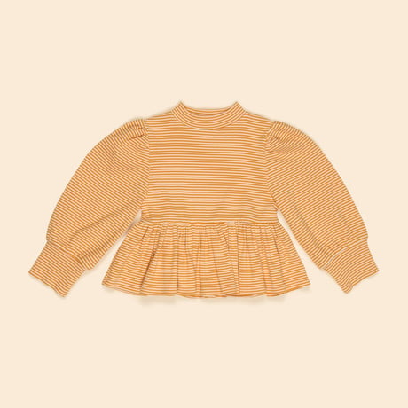 【 Apolina 】 MYA PEPLUM JERSEY TOP - TENT STRIPE