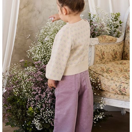 【 Jamie kay 】JKNT264066 ジャガードニットカーディガン Vanilla Evie OWHT（size 90~120）