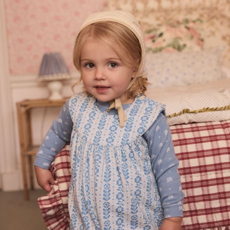 【 Apolina 】 BABY JERSEY HILDA OVERALL ROMPER - NORDIC FLORAL JACQUARD