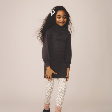【 SOOR PLOOM 】HEART KNEE SOCK, LINEN / ROSE SMOKE（単品販売）