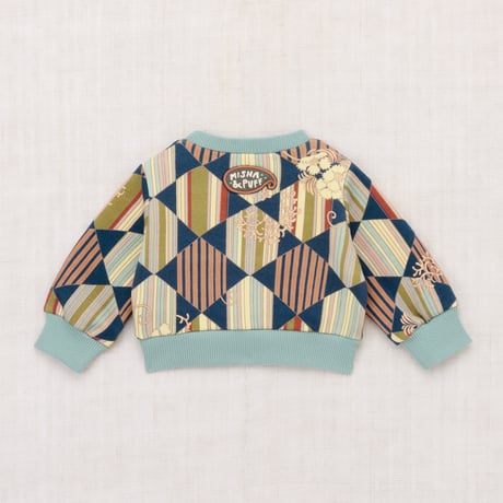 【Misha&Puff】 BABY CREWNECK SWEATSHIRT (MARINE BLUE TESSELLATION）（18-24M）