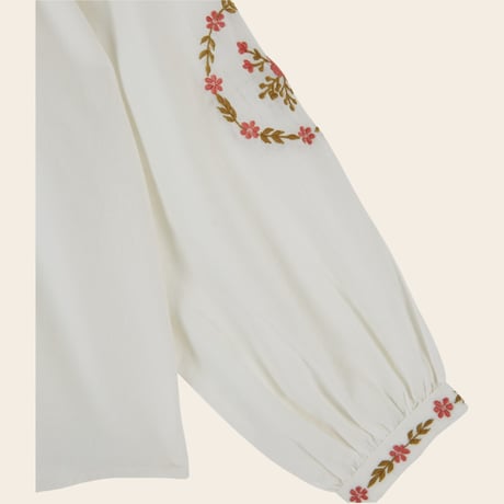 【Emile et Ida】 Blouse Ethnic embroidered ecru