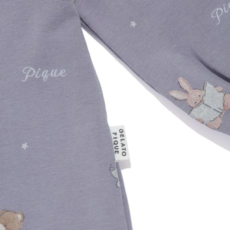 【 gelato pique 】 PBCO264426 BABYおやすみｱﾆﾏﾙ柄ﾛﾝﾊﾟｰｽ NVY（size 70, 80）