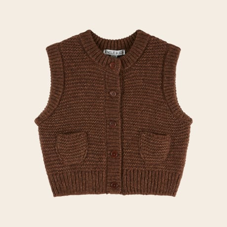 【Emile et Ida】 Sleeveless vest Ultra soft brown