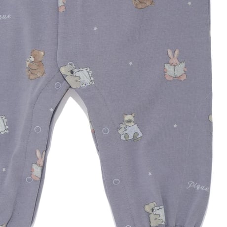 【 gelato pique 】 PBCO264426 BABYおやすみｱﾆﾏﾙ柄ﾛﾝﾊﾟｰｽ NVY（size 70, 80）