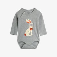 【 MINI RODINI 】Rabbit application ls body - Grey Melange