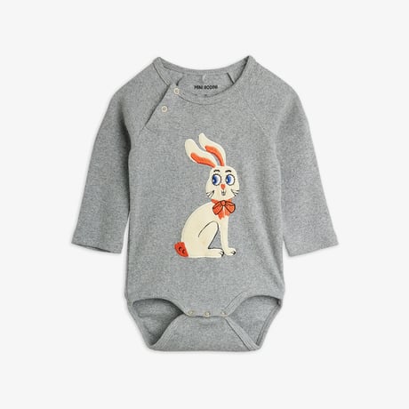 【 MINI RODINI 】Rabbit application ls body - Grey Melange