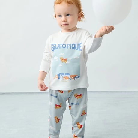 【 gelato pique 】PBCT264471 BABYﾋｰﾛｰﾍﾞｱﾜﾝﾎﾟﾛﾝｸﾞTｼｬﾂOWHT(size 80)