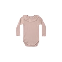 【 Rylee + Cru 】RUFFLE COLLAR BODYSUIT ROSEWOOD