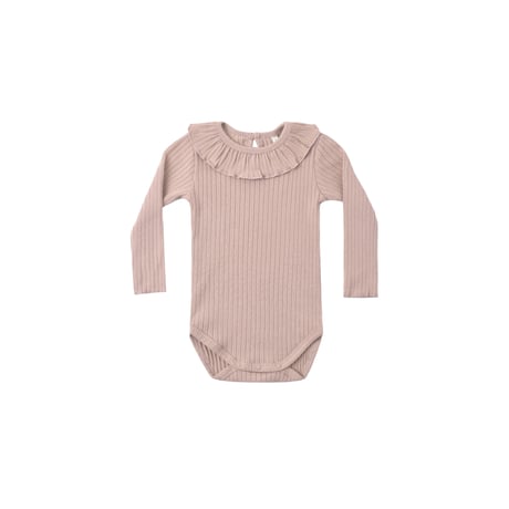 【 Rylee + Cru 】RUFFLE COLLAR BODYSUIT ROSEWOOD