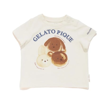 【 gelato pique 】PBCT264478 BABYｱﾆﾏﾙﾌﾞﾚｯﾄﾞﾜﾝﾎﾟｲﾝﾄTｼｬﾂ CRM (size 80)