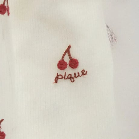 【 gelato pique 】PBGG264443 BABYﾁｪﾘｰ柄ﾁｭｰﾙお食事ｴﾌﾟﾛﾝ IVR