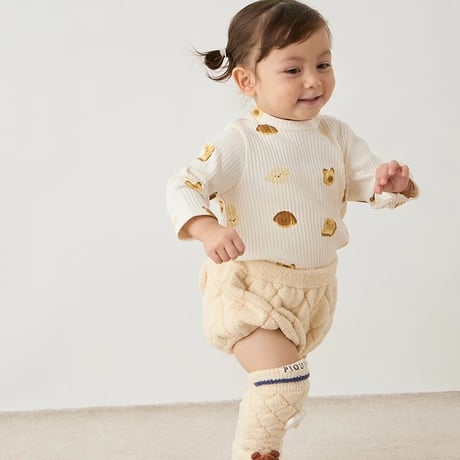 【 gelato pique 】PBNP264449 BABYｴｱﾓｺﾒﾛﾝﾊﾟﾝﾄﾞｯｸﾞﾌﾞﾙﾏ CRM (size 80)