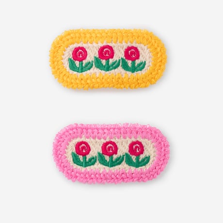 【BOBO CHOSES】 Stamp Bloom knit hairclips
