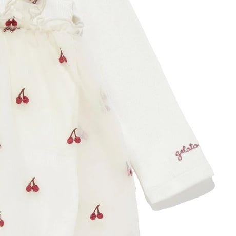 【 gelato pique 】PBCO264436 BABYﾁｪﾘｰ柄ﾁｭｰﾙﾛﾝﾊﾟｰｽ IVR（size 80）