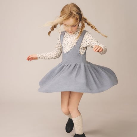 【 SOOR PLOOM 】HEART KNEE SOCK, LINEN / ROSE SMOKE（単品販売）