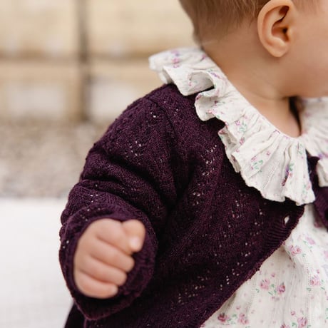 【 Jamie kay 】JKNT264073 ニットカーディガン Antique Bronze/Blackcurrant PPL（size 90~120）