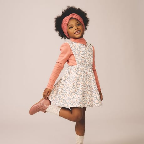 【 SOOR PLOOM 】TIPPI PINAFORE, MUMS PRINT, POWDER