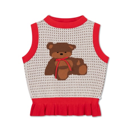 【Repose AMS】knit peplum top - firecracker red mix