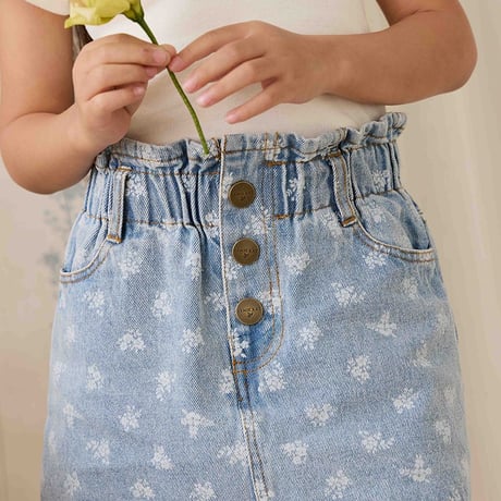 【 Jamie kay 】JKFS264007 ﾌﾛｰﾗﾙﾃﾞﾆﾑｽｶｰﾄTully Floral Denim LBLU（size 90,100,110,120）