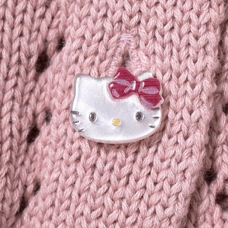 【 Jamie kay ×HELLO KITTY】 JBNT264907 ﾓﾁｰﾌ付きﾆｯﾄﾎﾟﾝﾁｮ PNK（size 70~90）