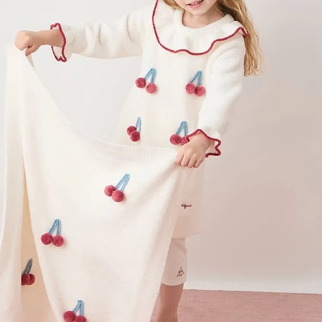 【 gelato pique 】PKNO264432 KIDSｴｱﾘｰﾓｺﾁｪﾘｰﾜﾝﾋﾟｰｽ IVR（size 90, 100）