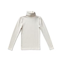 入荷後発送ご予約商品【 SOOR PLOOM 】POUF TURTLENECK, CROSS STITCH PRINT, TALC