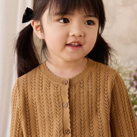 【 Jamie kay 】JKNT264073 ニットカーディガン Antique Bronze/Blackcurrant CML（size 90~120）