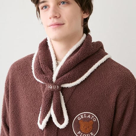 【 gelato pique 】PMNT264085 HOMMEﾍﾞﾋﾞ ｱﾆﾏﾙﾌﾞﾚｯﾄﾞｶｰﾃﾞ&ｽｶｰﾌ BRW (size M)
