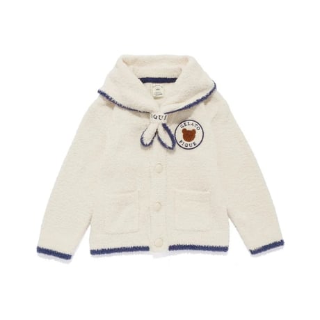 【 gelato pique 】PKNT264445 KIDSｱﾆﾏﾙﾌﾞﾚｯﾄﾞｶｰﾃﾞ&ｽｶｰﾌ CRM (size 90,100)