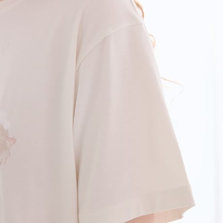 【 gelato pique 】 PWCT264260 ﾊﾞｽﾀｲﾑCATﾜﾝﾎﾟｲﾝﾄTｼｬﾂ IVR（size F）