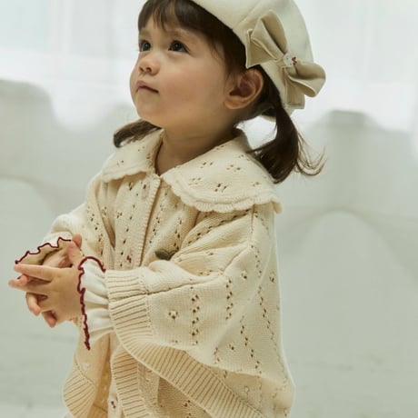 【 Jamie kay ×HELLO KITTY】 JBNT264907 ﾓﾁｰﾌ付きﾆｯﾄﾎﾟﾝﾁｮ PNK（size 70~90）