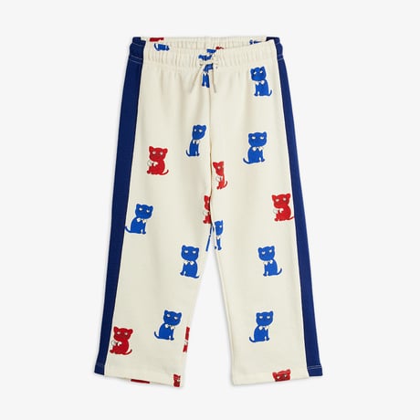 【 MINI RODINI 】Kittens aop sweatpants - Off-white