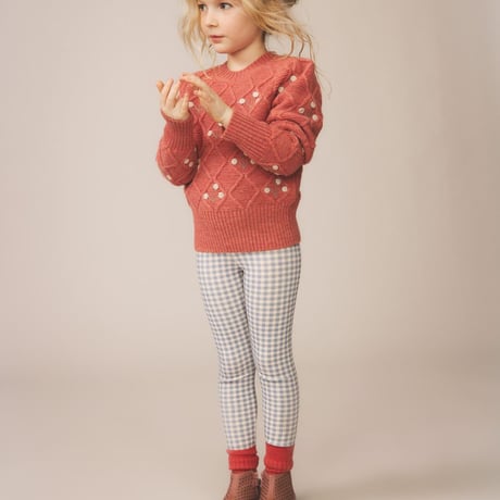 入荷後発送ご予約商品【 SOOR PLOOM 】STRETCH LEGGING, GINGHAM PRINT, POWDER