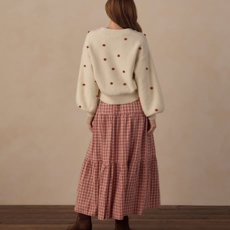 【 Rylee + Cru 】WOMEN'S BOXY CROP CARDIGAN RUBY BOBBLE