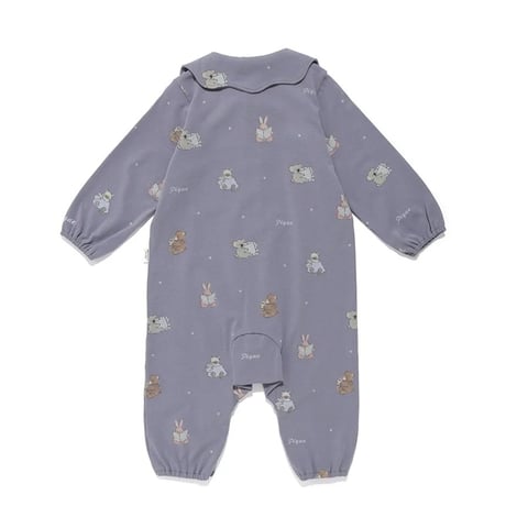 【 gelato pique 】 PBCO264426 BABYおやすみｱﾆﾏﾙ柄ﾛﾝﾊﾟｰｽ NVY（size 70, 80）