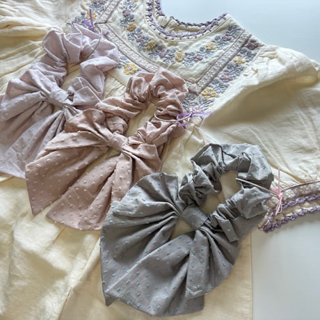 【mc】　Dobby ribbon scrunchie mini