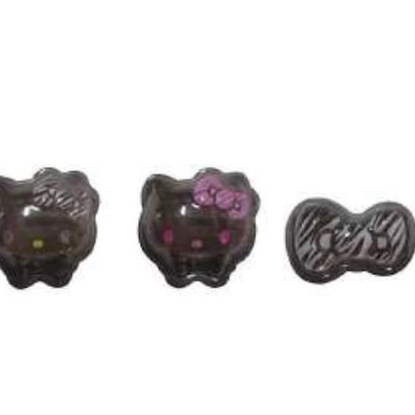 ハローキティ　マルチデコパーツ　3P ゼブラ柄/ブラック